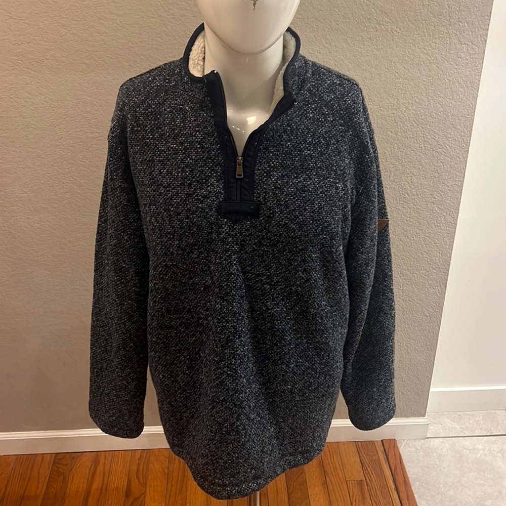 Men’s XL Orvis Fleece‎ Sherpa Lined Quarter Zip - Blue